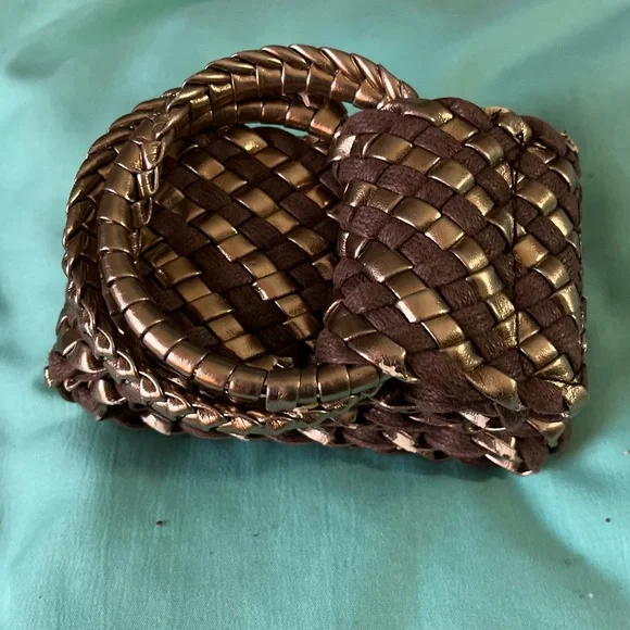 Vintage Elegant Metallic Brown Braided Women's Belt - Picture 10 of 10